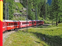Mit der Berninabahn nach Tirano  Schweiz mit der Bahn im August 2021 : Bahn, Schweiz, 2021