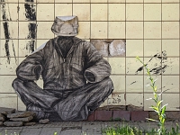 Rundgang durch die Hütte  UrbanArt Biennale® 2017:  Le Valet, Reconstuction